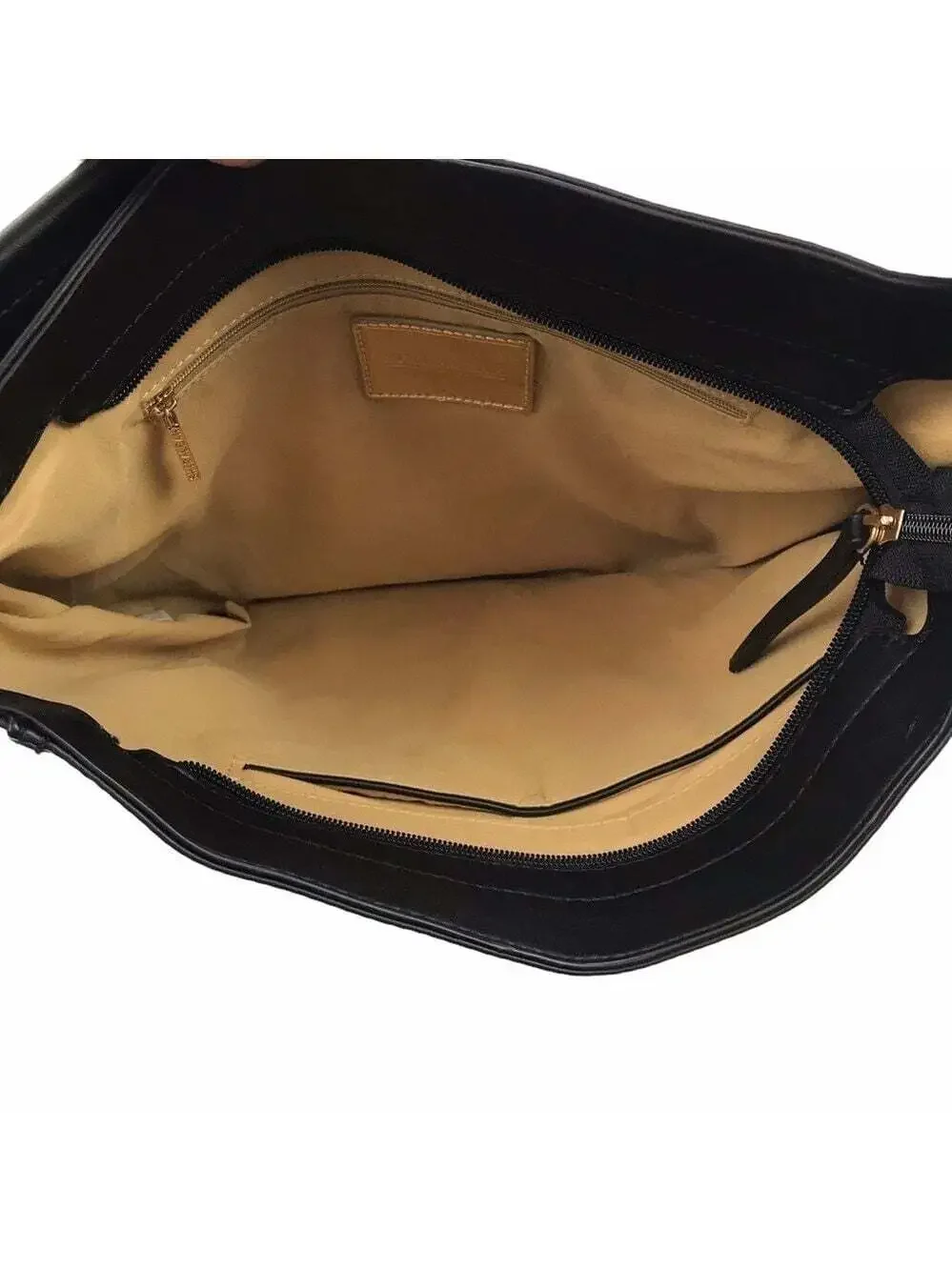 Shiraleah Black Shoulder Bag Large Faux Leather Slouchy Tote Minimalist Purse